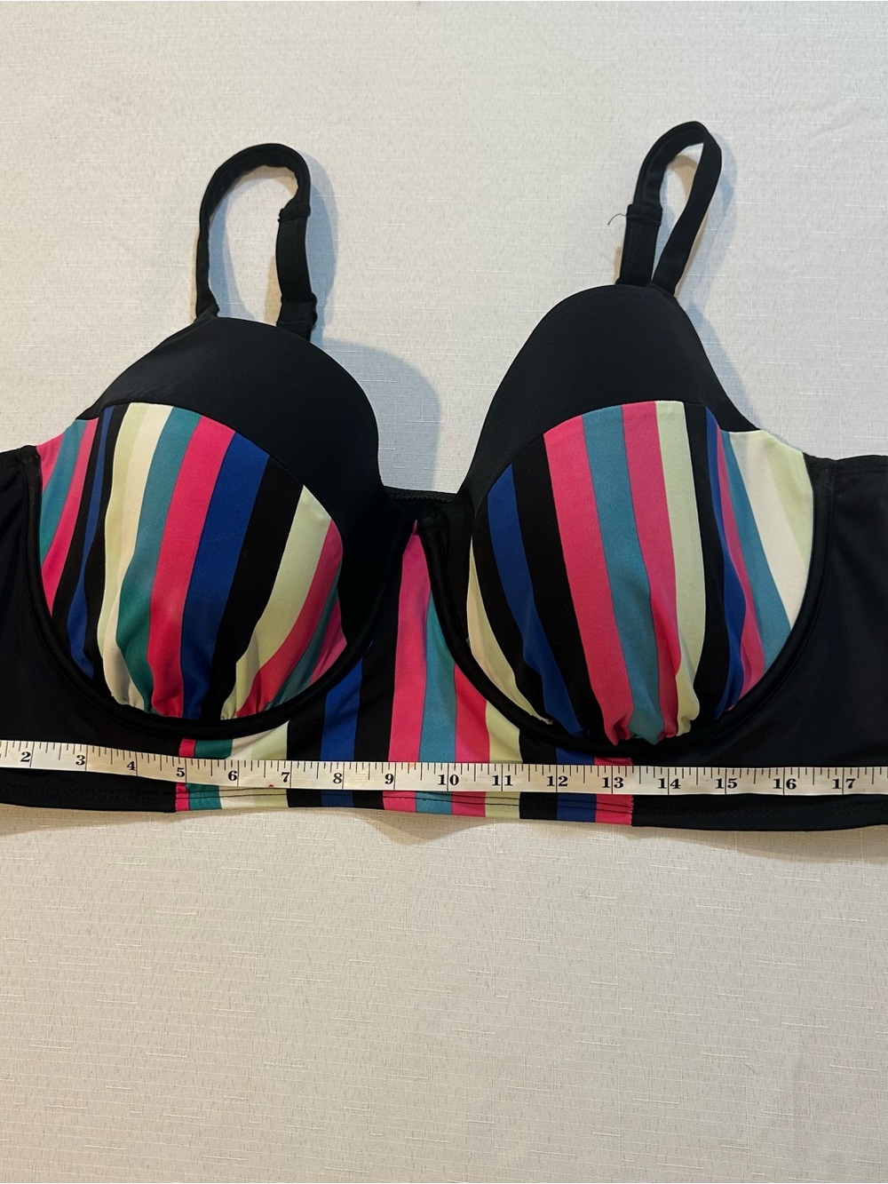 Swim By Cacique 42F Longline Underwire Bikini Top Stripe - Picture 5 of 13